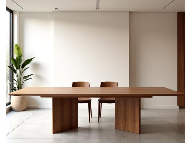 Massgefertigter Holztisch in einem modernen Esszimmer